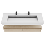 Alysa 60" Floating Bathroom Vanity Set with FLX16 Acrylic Sink/Double Faucet Hole