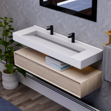 Alysa 60" Floating Bathroom Vanity Set with FLX16 Acrylic Sink/Double Faucet Hole