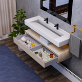 Alysa 60" Floating Bathroom Vanity Set with FLX16 Acrylic Sink/Double Faucet Hole