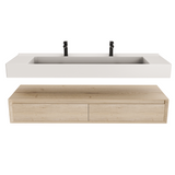 Alysa 60" Floating Bathroom Vanity Set with FLX16 Acrylic Sink/Double Faucet Hole