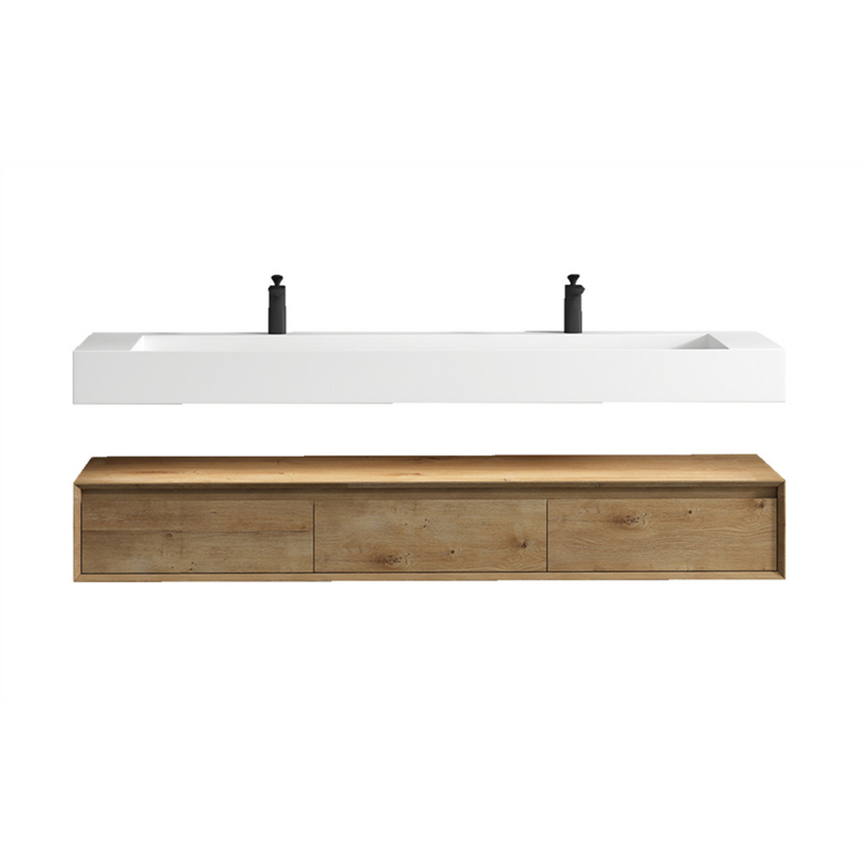 Alysa 72" Floating Bathroom Vanity Set with FLX16 Acrylic Sink/Double Faucet Hole