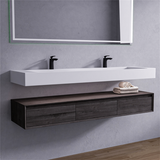 Alysa 72" Floating Bathroom Vanity Set with FLX16 Acrylic Sink/Double Faucet Hole