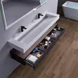 Alysa 72" Floating Bathroom Vanity Set with FLX16 Acrylic Sink/Double Faucet Hole