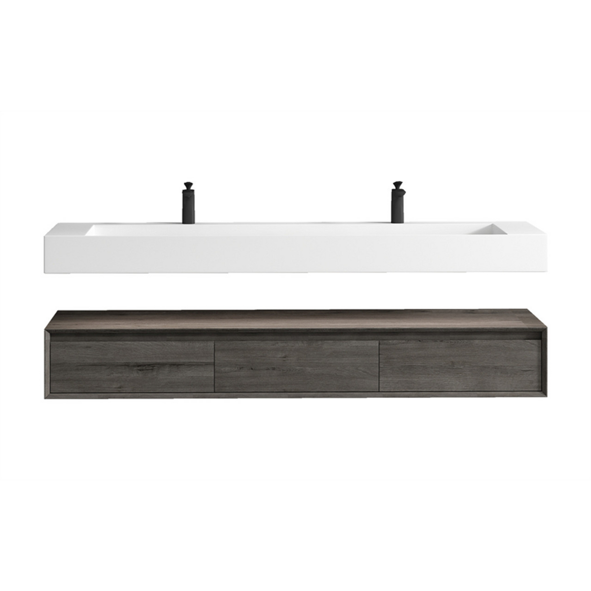 Alysa 72" Floating Bathroom Vanity Set with FLX16 Acrylic Sink/Double Faucet Hole