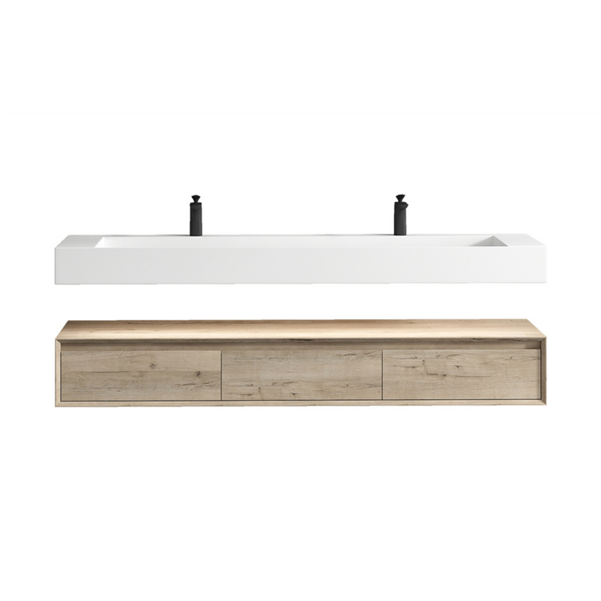 Alysa 72" Floating Bathroom Vanity Set with FLX16 Acrylic Sink/Double Faucet Hole