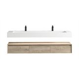Alysa 72" Floating Bathroom Vanity Set with FLX16 Acrylic Sink/Double Faucet Hole