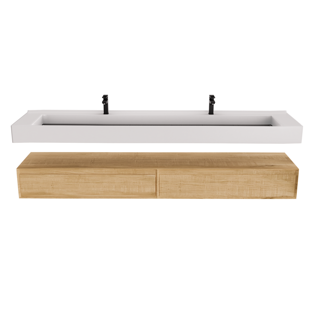 Alysa 84" Floating Bathroom Vanity Set with FLX16 Acrylic Sink & Double Faucet Holes