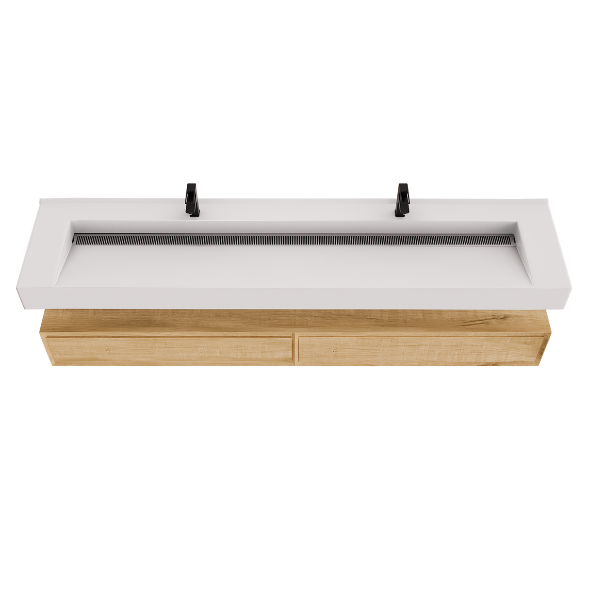 Alysa 84" Floating Bathroom Vanity Set with FLX16 Acrylic Sink & Double Faucet Holes