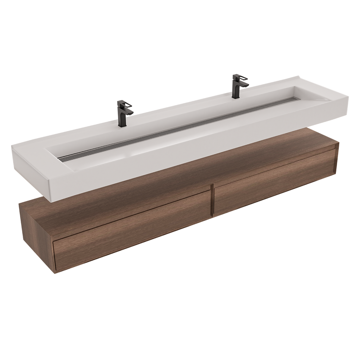 Alysa 84" Floating Bathroom Vanity Set with FLX16 Acrylic Sink & Double Faucet Holes