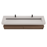 Alysa 84" Floating Bathroom Vanity Set with FLX16 Acrylic Sink & Double Faucet Holes