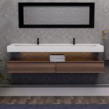 Alysa 84" Floating Bathroom Vanity Set with FLX16 Acrylic Sink & Double Faucet Holes