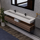 Alysa 84" Floating Bathroom Vanity Set with FLX16 Acrylic Sink & Double Faucet Holes