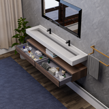 Alysa 84" Floating Bathroom Vanity Set with FLX16 Acrylic Sink & Double Faucet Holes