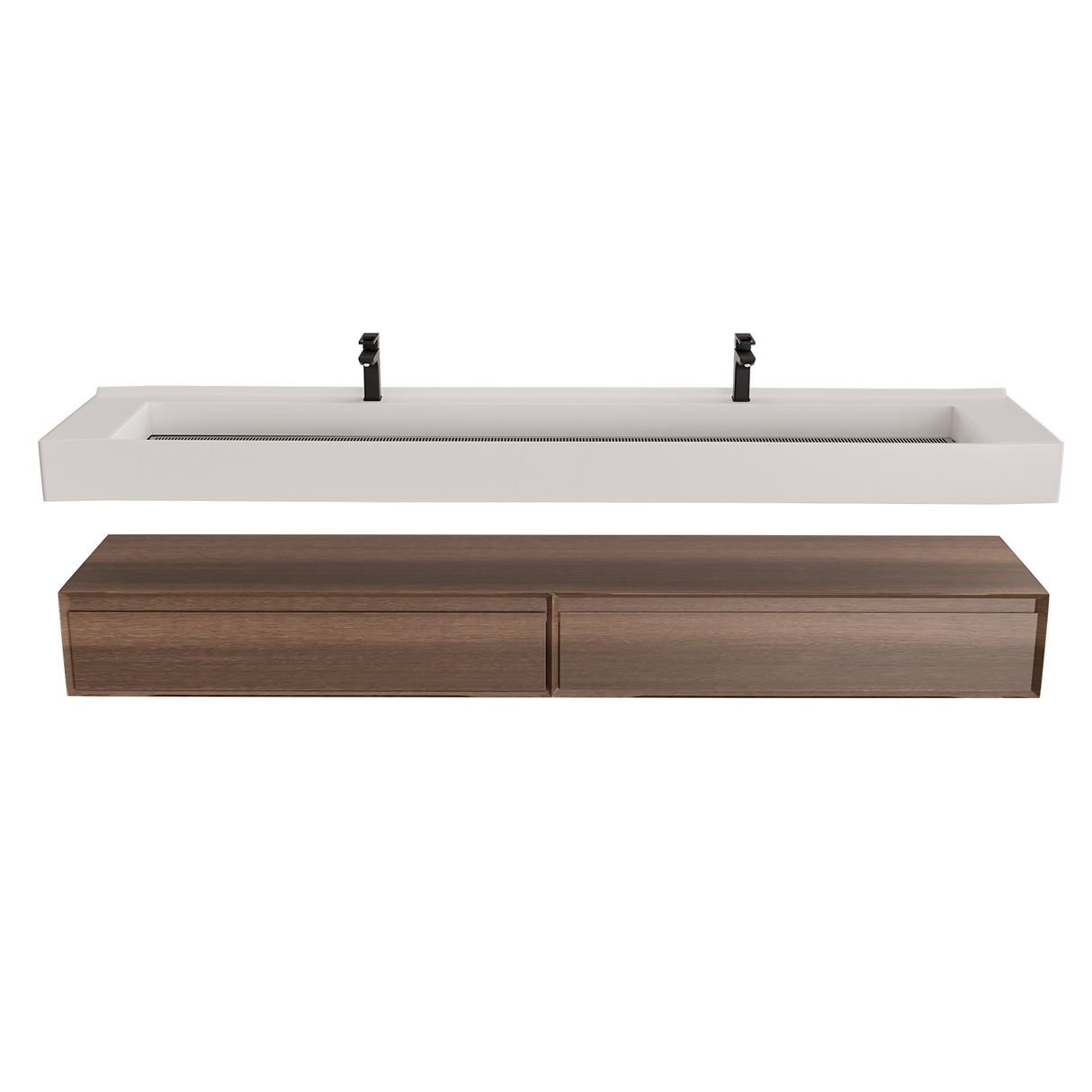 Alysa 84" Floating Bathroom Vanity Set with FLX16 Acrylic Sink & Double Faucet Holes