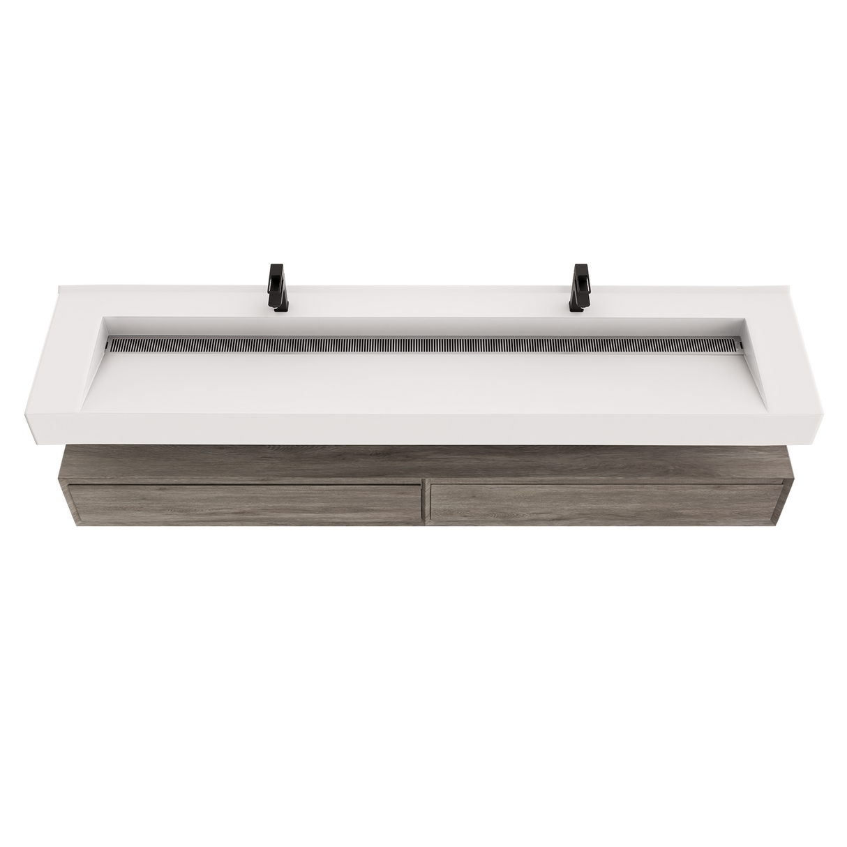 Alysa 84" Floating Bathroom Vanity Set with FLX16 Acrylic Sink & Double Faucet Holes