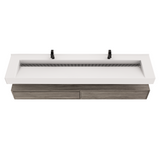 Alysa 84" Floating Bathroom Vanity Set with FLX16 Acrylic Sink & Double Faucet Holes