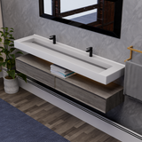 Alysa 84" Floating Bathroom Vanity Set with FLX16 Acrylic Sink & Double Faucet Holes