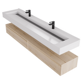 Alysa 84" Floating Bathroom Vanity Set with FLX16 Acrylic Sink & Double Faucet Holes
