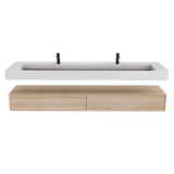 Alysa 84" Floating Bathroom Vanity Set with FLX16 Acrylic Sink & Double Faucet Holes