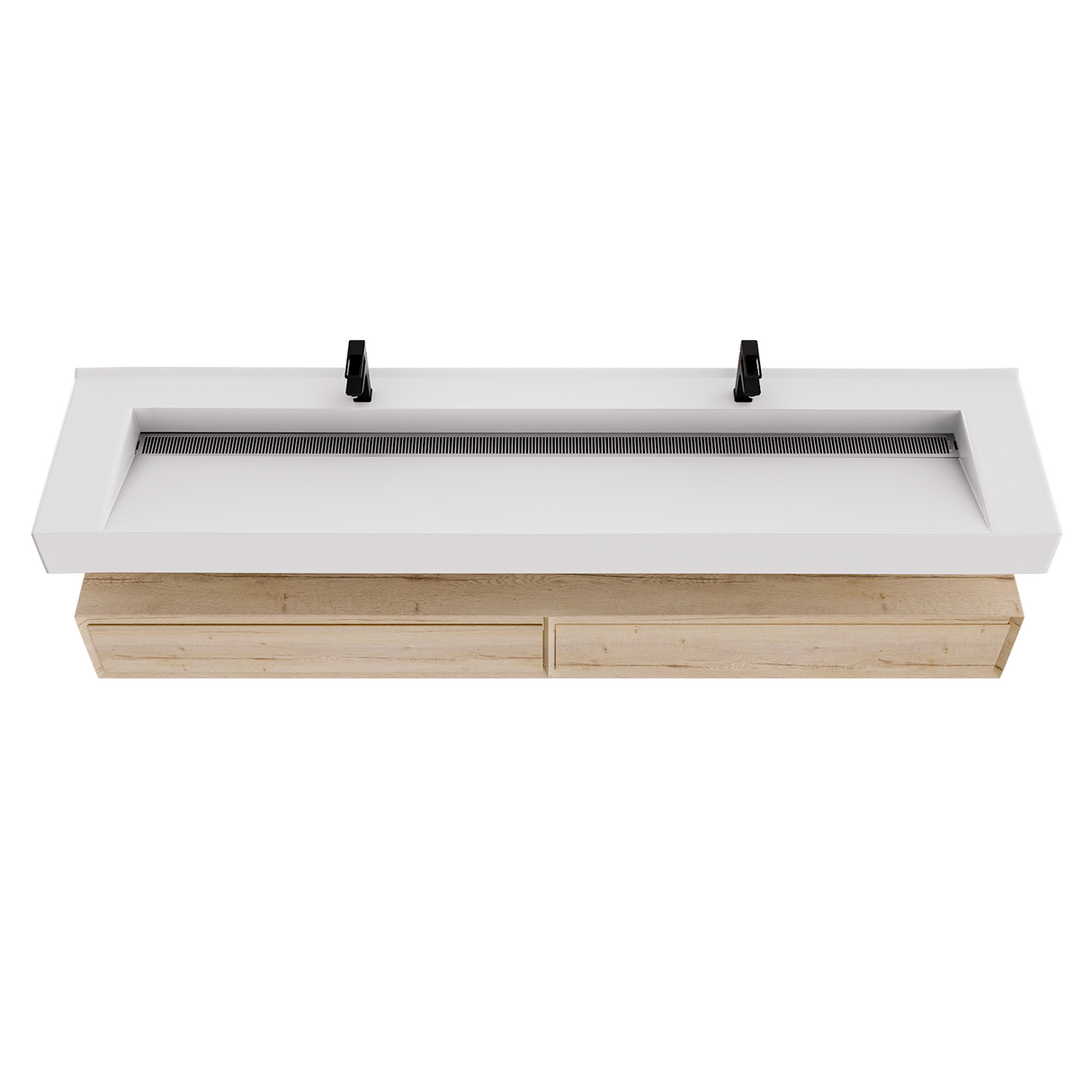 Alysa 84" Floating Bathroom Vanity Set with FLX16 Acrylic Sink & Double Faucet Holes