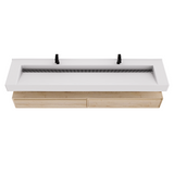 Alysa 84" Floating Bathroom Vanity Set with FLX16 Acrylic Sink & Double Faucet Holes