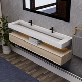 Alysa 84" Floating Bathroom Vanity Set with FLX16 Acrylic Sink & Double Faucet Holes