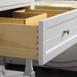30" Elizabeth Freestanding Solid Wood White Bathroom Vanity with Carrara Natural Marble Sink Top with 4 In. Backsplash
