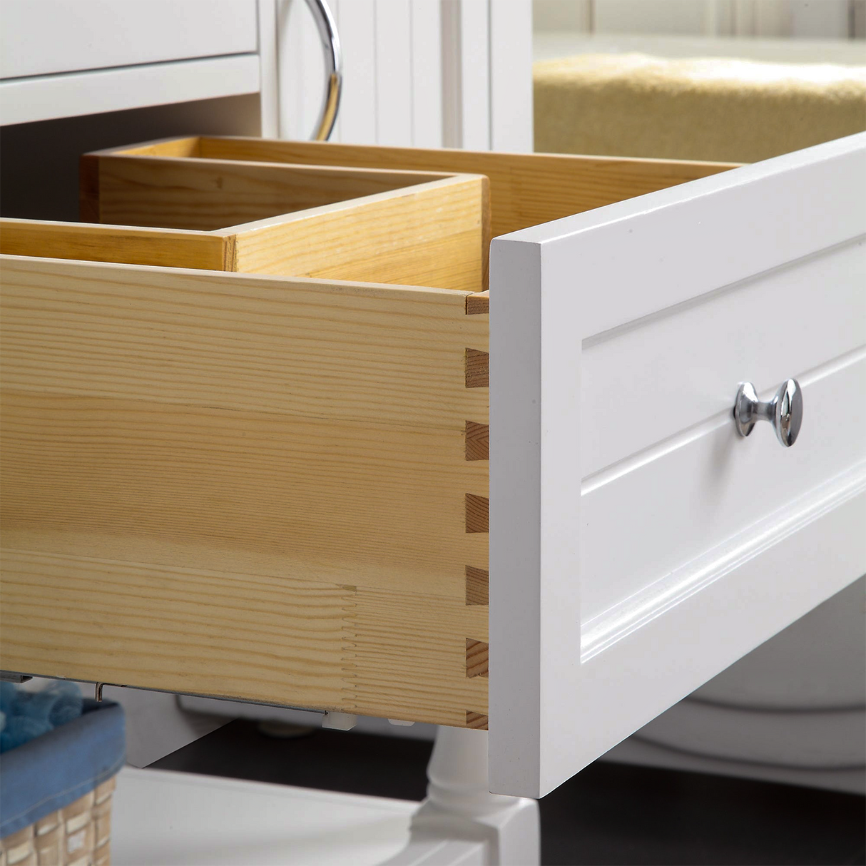 48" Elizabeth Freestanding Solid Wood White Bathroom Vanity with Carrara Natural Marble Sink Top with 4 In. Backsplash