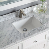 48" Elizabeth Freestanding Solid Wood White Bathroom Vanity with Carrara Natural Marble Sink Top with 4 In. Backsplash