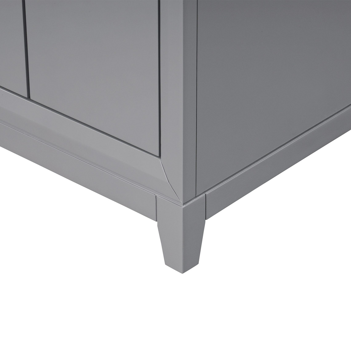 Gray 48" Luton Freestanding Solid Wood Bathroom Vanity With Crystal White Engineered Stone Sink Top & 4 In. Backsplash in Nature Wood Finish