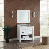 37" Bathroom Vanity in White With Sink - Premium Farmington Family
