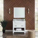 37" Bathroom Vanity in White With Sink - Premium Farmington Family