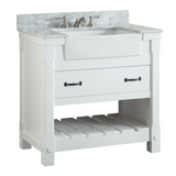37" Bathroom Vanity in White With Sink - Premium Farmington Family