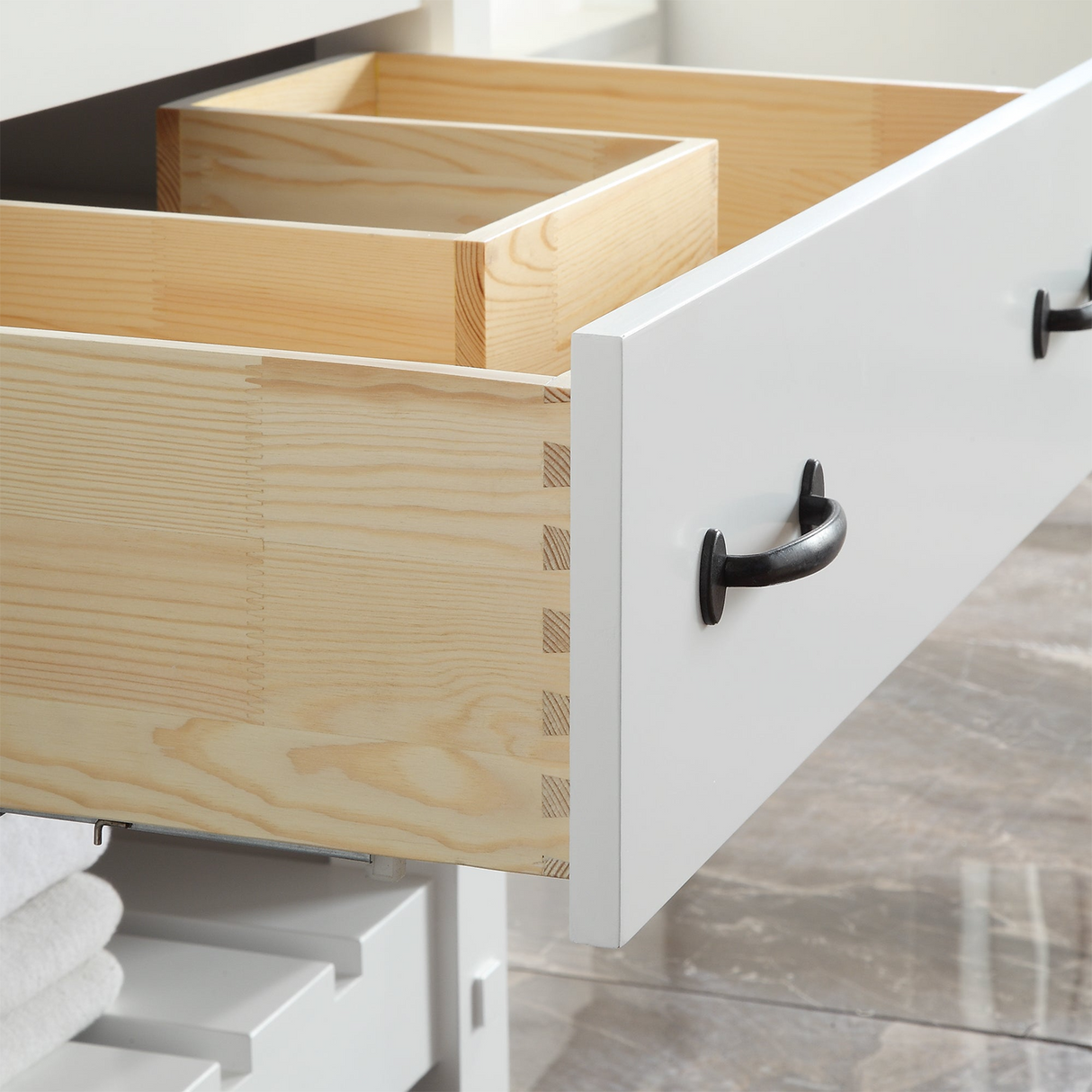37" Bathroom Vanity in White With Sink - Premium Farmington Family