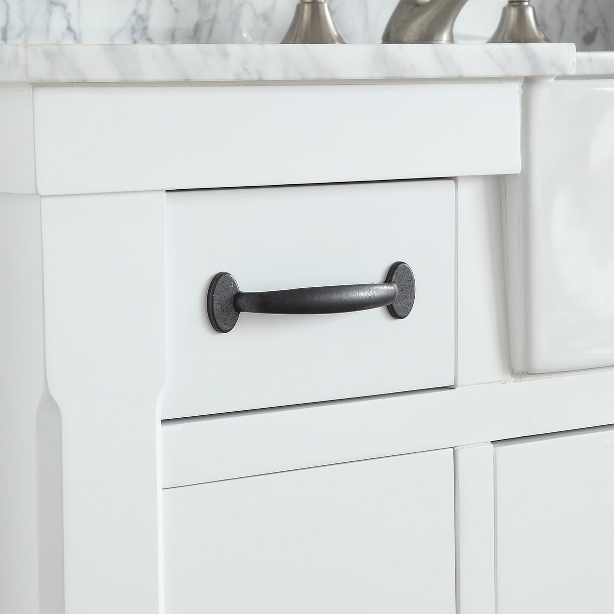 49" Bathroom Vanity in White With Sink - Premium Farmington Family