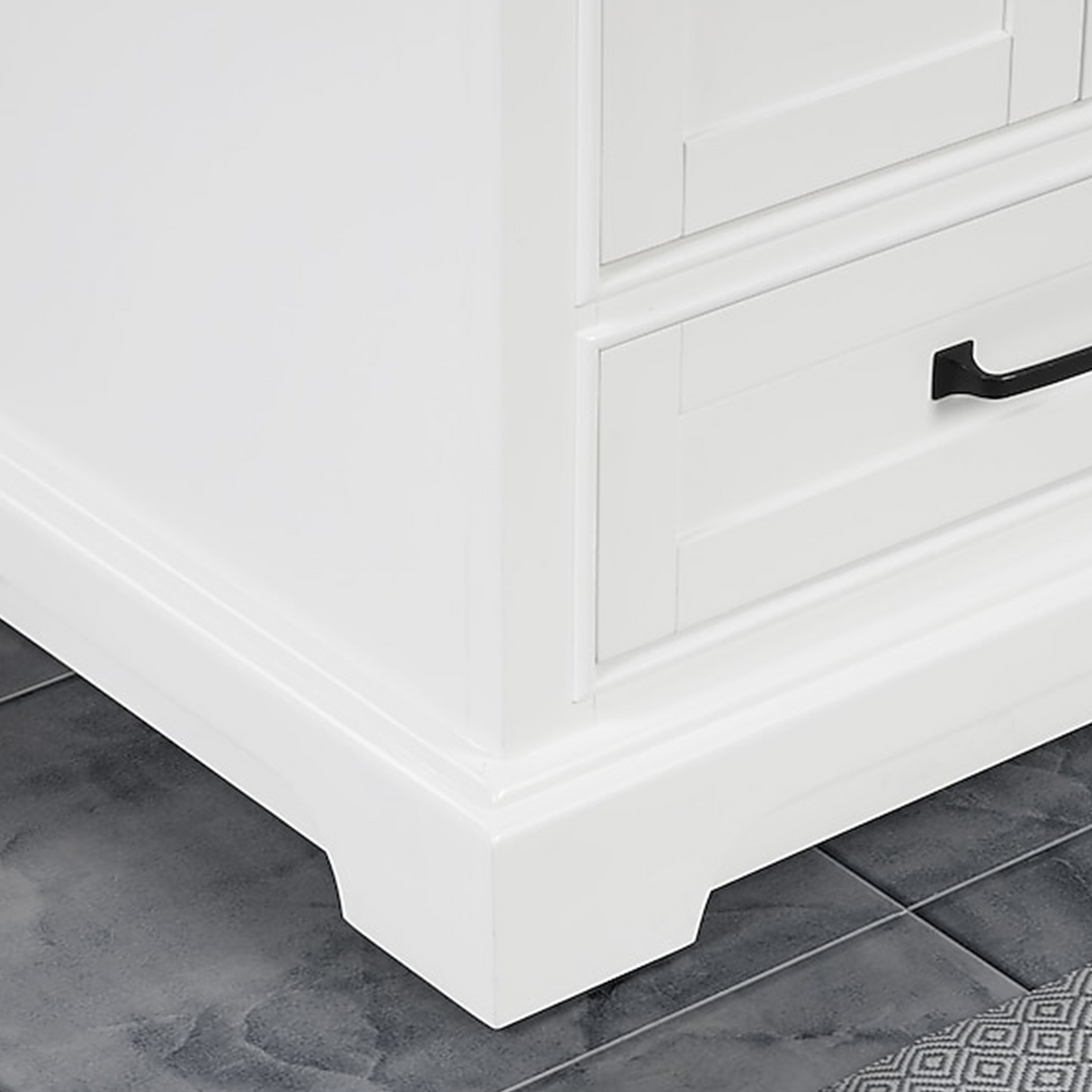 60" Rhoda Freestanding White Solid Wood Bathroom Vanity with Natural Carrara White Marble Double Sink Top with 4 In. Backsplash