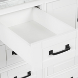 60" Rhoda Freestanding White Solid Wood Bathroom Vanity with Natural Carrara White Marble Double Sink Top with 4 In. Backsplash