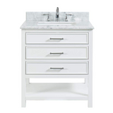 31" Bathroom Vanity in White With Sink - Premium Manhattan Family