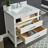 31" Bathroom Vanity in White With Sink - Premium Manhattan Family