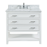 37" Bathroom Vanity in White With Sink - Premium Manhattan Family