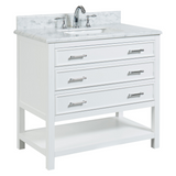 37" Bathroom Vanity in White With Sink - Premium Manhattan Family