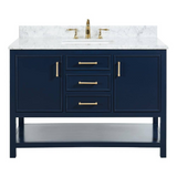 49" Bathroom Vanity in Navy Blue With Sink - Premium Manhattan Family