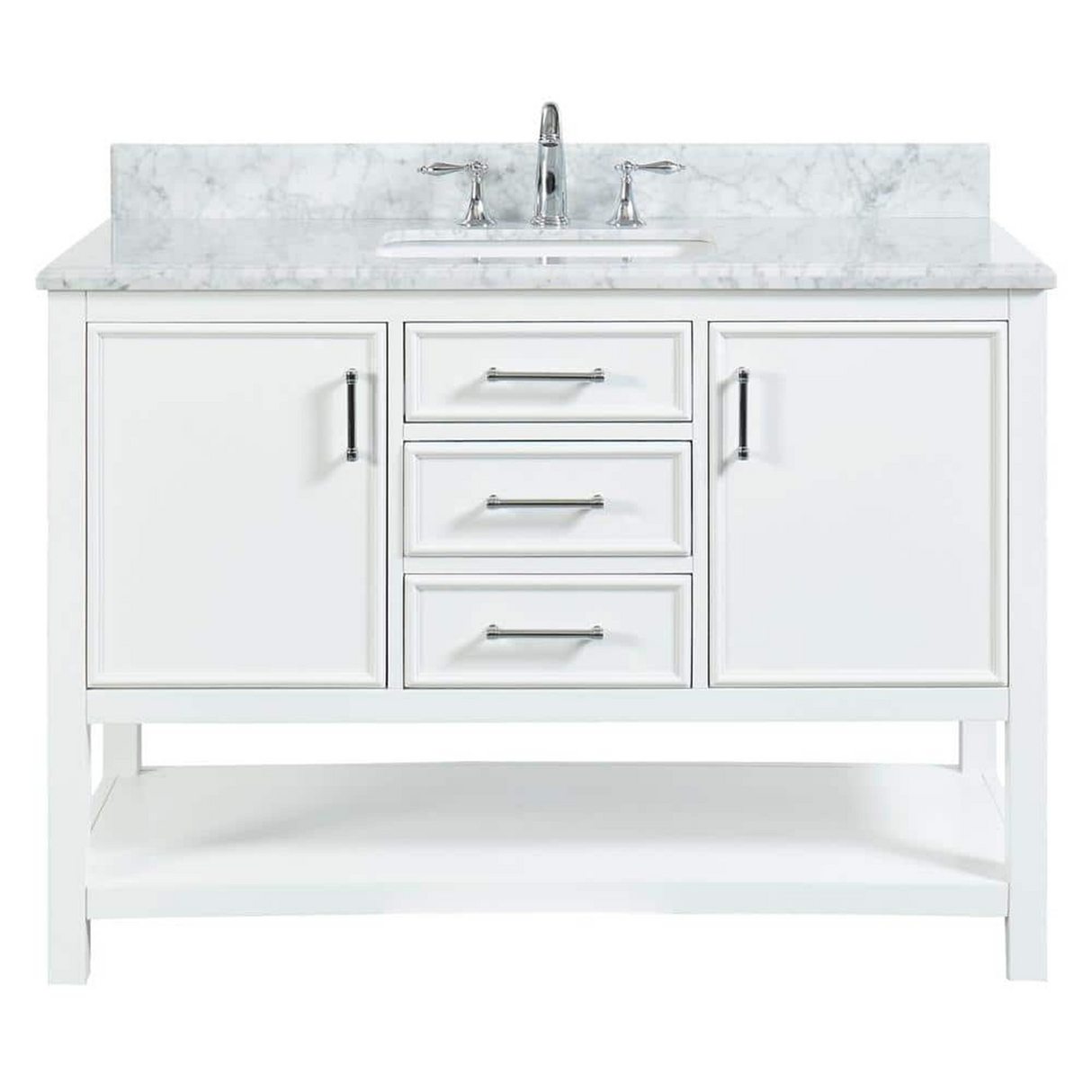 49" Bathroom Vanity in White With Sink - Premium Manhattan Family