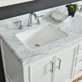 61" Bathroom Vanity in White With Double Sink - Premium Manhattan Family