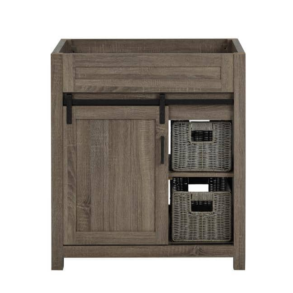 30" Farm Barn Freestanding Solid Wood Antique Brown Bathroom Vanity Cabinet Without Top