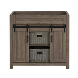 36" Farm Barn Freestanding Solid Wood Antique Brown Bathroom Vanity Cabinet Without Top