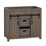 36" Farm Barn Freestanding Solid Wood Antique Brown Bathroom Vanity Cabinet Without Top
