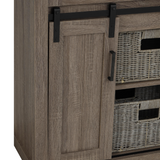 36" Farm Barn Freestanding Solid Wood Antique Brown Bathroom Vanity Cabinet Without Top