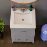 Adak 24 In. Gray Freestanding Bathroom Vanity with Porcelain Sink Top