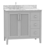 36" Hollister Vanity Combo In Light Gray With Sintered Stone Top